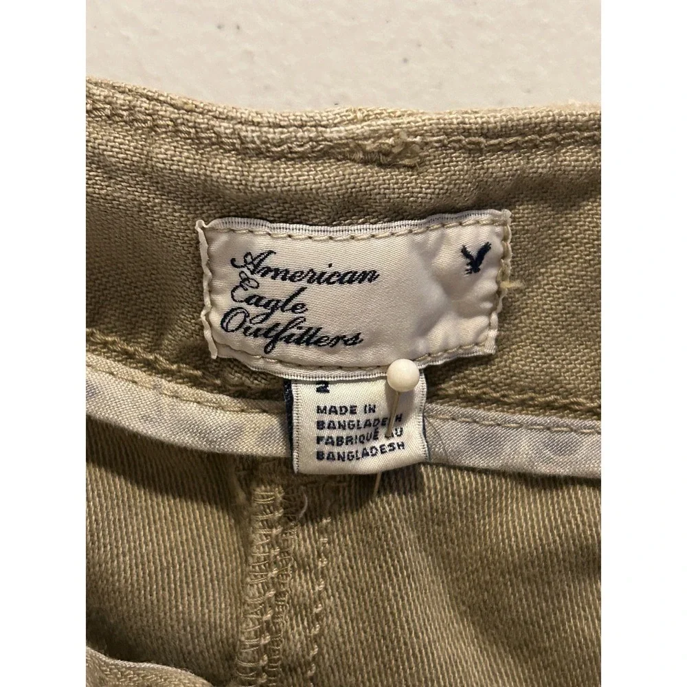 American‎ Eagle Outfitters Khaki Cotton Utility Mini Skirt Size 2 Summer